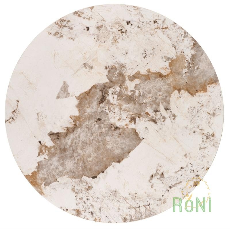 Фото1.Круглий стіл ARANI, бежевий мармур/горіх